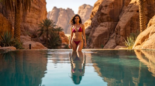 Secluded Desert Oasis Reflection