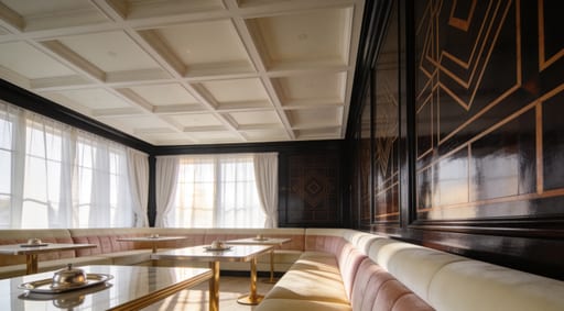 Opulent Lounge Car Morning Light