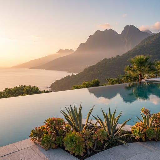 Elegant Infinity Pool Natural Landscape