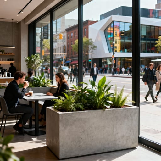Minimalist Cafe Outdoor Seating